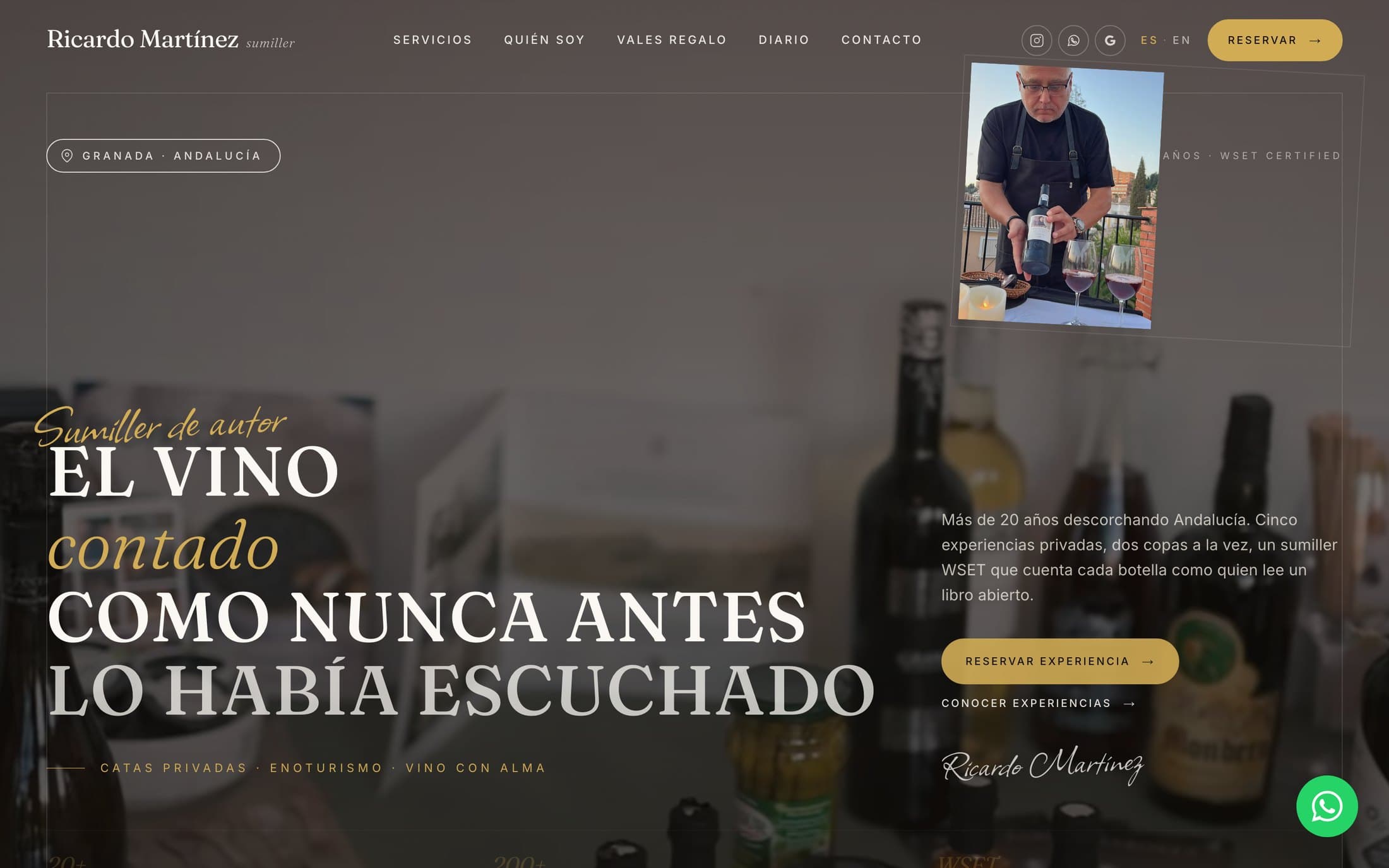 Portada de ricardomartinez.es tras consolidar las tres webs en una sola