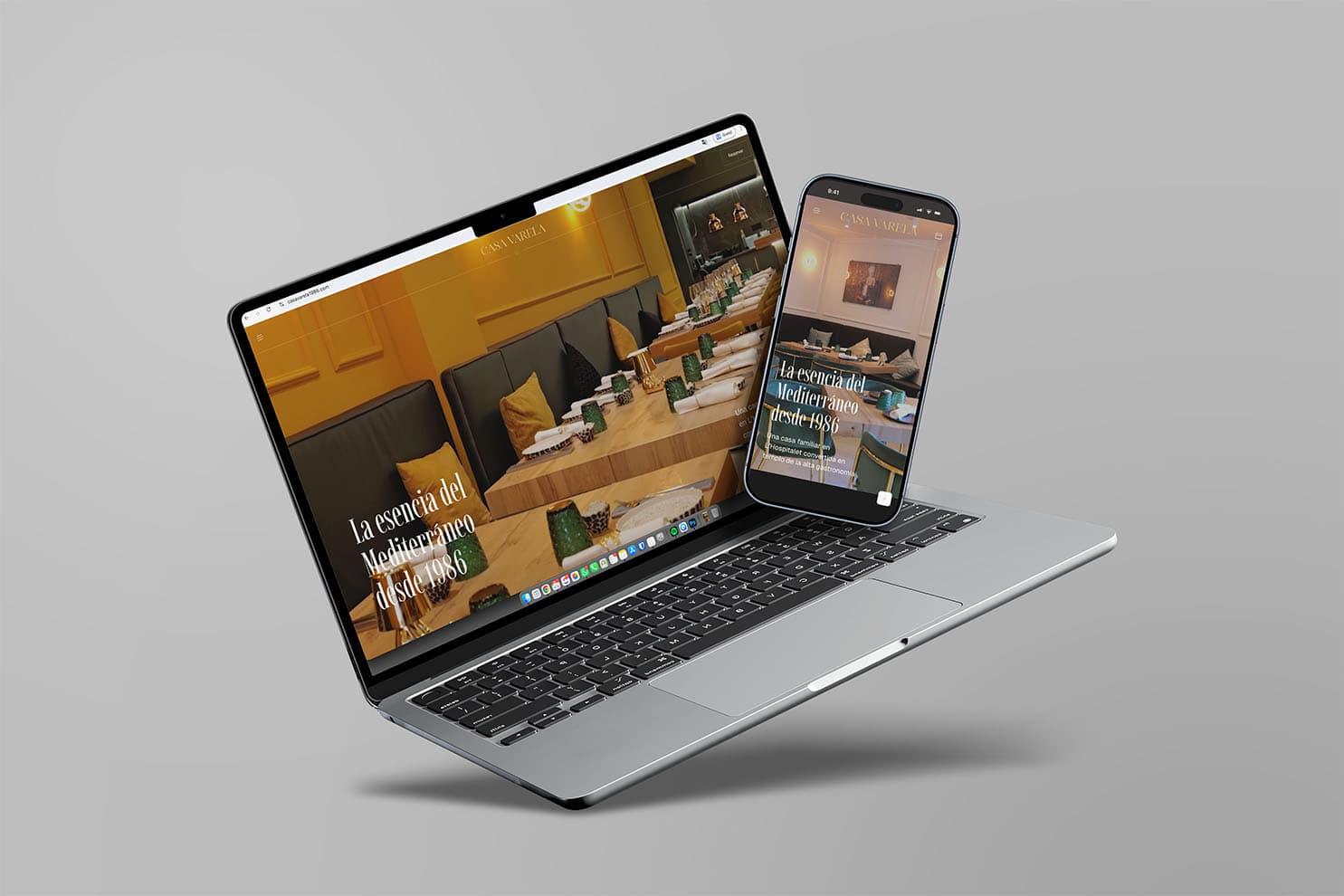 Maqueta de una web desarrollada por Alture en portátil y móvil