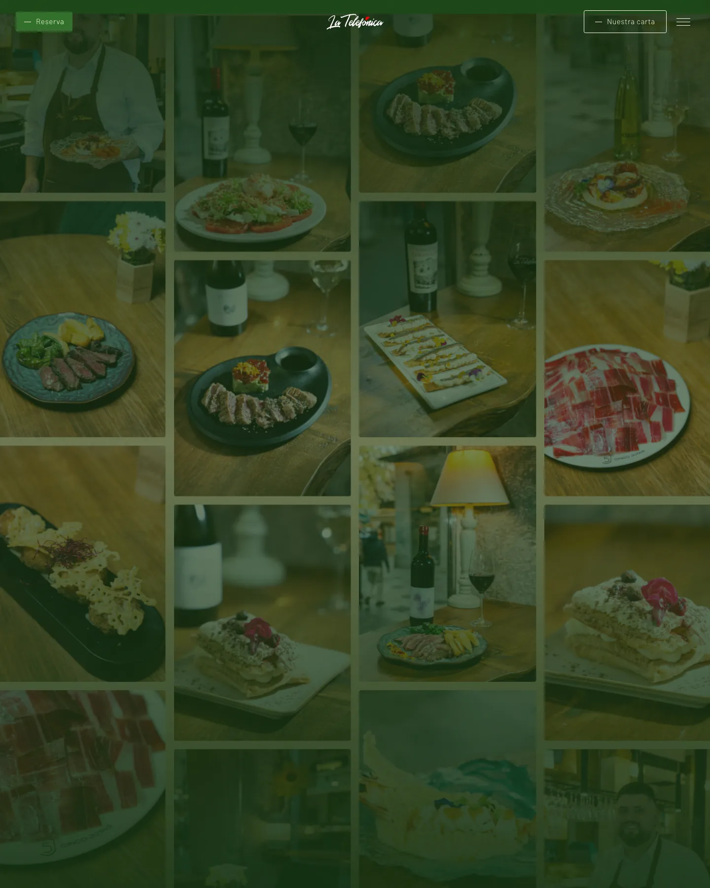 Portada de latelefonica.es, la web del restaurante La Telefónica de Granada